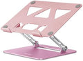 Aoviho Adjustable Laptop Stand for Desk,Portable Laptop Stand Holder and Riser,Foldable Aluminum Notebook Computer Stands for MacBook Air Pro HP Lenovo Dell Samsung, 10-15.6 inch,Blush Rose Silver by Aoviho