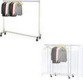 Simple Houseware Industrial Grade Z-Base Garment Rack, 500lb Load with 62 Inches Extra Long Bar, Gray + Small Clear Garment Rack Cover by SimpleHouseware