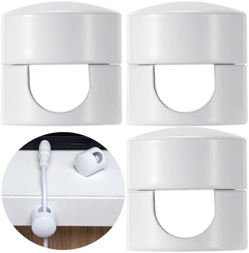 SmallCat 3 Sets Charger Holders for Cords, White Cord Holder for Nightstand by Unknown