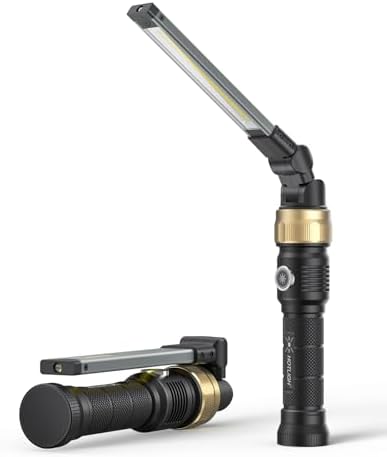 HOTLIGH Rechaegeable Work Light, 5000mAh Magnetic Flashlight with 360° Rotate Foldable Design, 1200 Lumens Led Work Light, Mechanic Light for Car Repairing/Emergency,Fathers Day Dad Gifts by HOTILIGHLUX