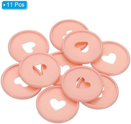 PATIKIL 35mm Plastic Book Binding Discs, 11 Pack Discbound Expansion Discs Heart Binder Rings for DIY Notebook Planner, Light Pink - Image 3