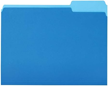 Amazon Basics File Folders for Organization, Letter Size, 1/3 Cut Tab, Sturdy with Tabs for Organizing and Filing, Blue, 36-Pack by AmazonBasics