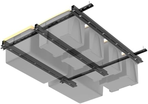 WALMANN Overhead Tote Storage Rails System, Garage Ceiling Bin Storage Rack by WALMANN