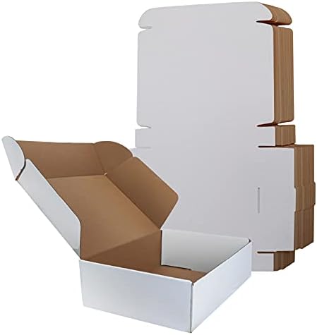 RLAVBL 11x8x2 Inches Shipping Boxes Set of 25, White Small Corrugated Cardboard Box, Mailer Boxes for Packing Small Business by RLAVBL