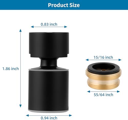 Hibbent NSF/ANSI/CAN 61 & cUPC Certified Faucet Aerator, Matte Black - Image 5