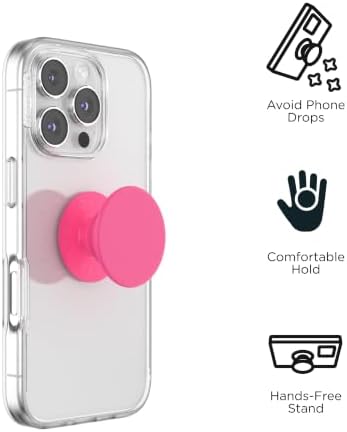 PopSockets Adhesive Phone Grip, Holder- Neon Pink - Image 3