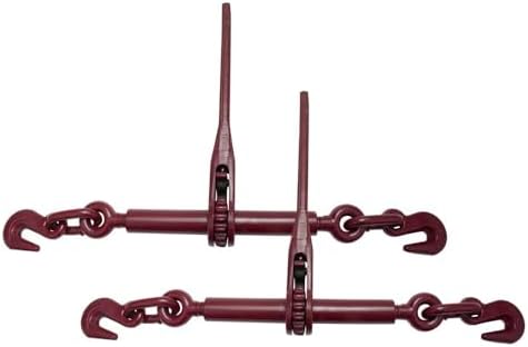 (2 Pack) Mytee Products 5/16"-3/8" Heavy Duty Ratchet Lever Load Binder w/Grab Hooks 5,400 Lbs Working Load Limit | Tie Down Hauling Chain Binders for Flatbed Truck Trailer by MyteeProducts