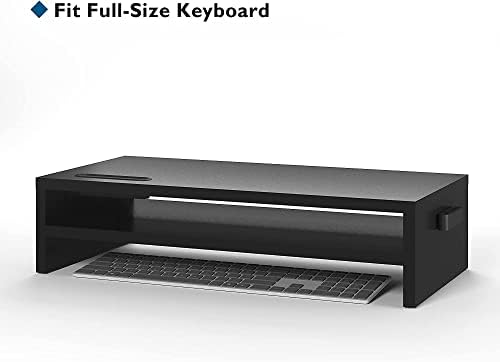 BONTEC Wood Monitor Stand Riser, 2-Tier Desktop Organizer - Image 2