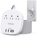 15 Ft Long Extension Cord, 22.5W/4.5A Cruise Ship Flat Plug Power Strip by OneBeat