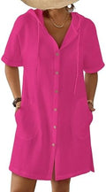 Bsubseach Womens Swimsuit Cover Up Shirt Hooded Beach Dress with Pockets by Bsubseach