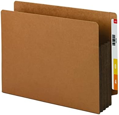 Smead End Tab Pocket, Reinforced Straight-Cut Tab, 3-1/2" Expansion, Extra Wide Letter Size, Redrope with Dark Brown Gusset, 10 per Box (73681) - Image 2