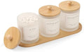 3 Pack Qtip Holder - Bathroom Organizers and Storage, Cotton Round Holder Cotton Swab Dispenser Cotton Ball Holder with Tray, Glass Apothecary Jars with Lids, Bathroom Containers for Floss Pick by Eggs+sound
