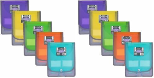 C-Line 7-Pocket Vertical Backpack File, Assorted, 1" x 10 1/4" x 12 3/4" (Pack of 2) by C-Line
