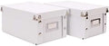 Snap-N-Store Index Card Holder Storage Box - Collapsible Organizer Box fits 1100 Flash Cards - Business, Recipe, or Note Card - 4 x 6, 2 Pack, White by Snap+N+Store