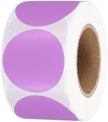 PATIKIL 1.5 Inch Round Thermal Label Stickers, 500Pcs Circle Direct Thermal Sticker Labels Self-Adhesive Thermal Printer Stickers for Business Classroom Office, Purple by PATIKIL
