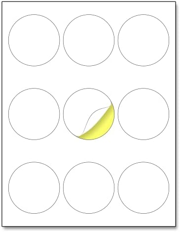 2.5 inch Round Labels Printable Circle Stickers - 8.5" x 11", 200 Sheets by TownStix