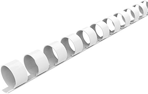 Rayson CR-6-100-W Plastic Binding Combs 21-Ring, 1/4in, 20-Sheet(80gsm 20lb) Capacity, White Comb Binding Ring, Max. Binding A4 Size Paper (8.3 x 11.7inches) Box of 100 by RAYSON