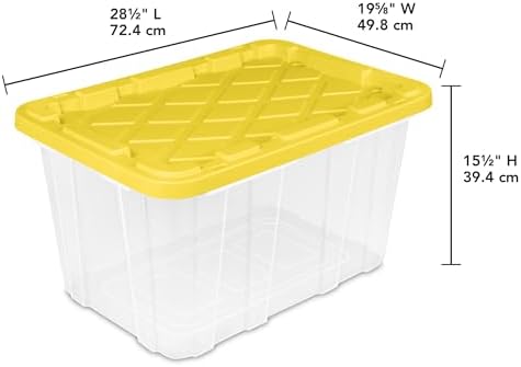Sterilite Industrial Storage Box with Lids for Garage, 27 Gallon, 4-Pack - Image 3