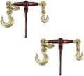 Heavy Duty Specialty Pro Ratchet Load Chain Binder w/Grab Hook & Slip Hook | 1/2" Grab Hook & 5/8" Slip Hook - 1/2" Grab Hook | 15,000 Lbs Load Limit | Chain Binders for Flatbed Truck Trailer 2 Pack by MyteeProducts