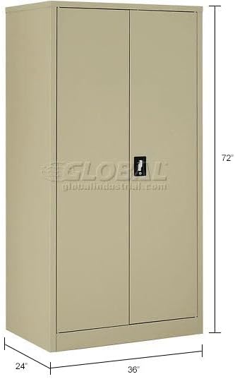 Global Industrial Wardrobe Storage Cabinet with Garment Rod, Steel - Image 2