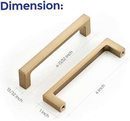 Ravinte Champagne Bronze Kitchen Square Cabinet Handles 4 Inch 20 Pack - Image 3