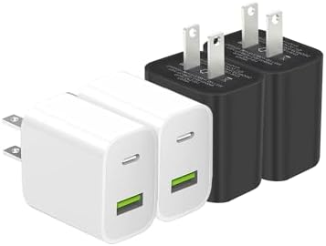 4 Pack USB C Charger Block, Dual Port Type C Wall Charger Fast Charging by DENGWENQIANG