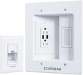 ECHOGEAR TV Cord Hider for Wall Mounted TV with 2X AC Outlets & 2X USB-A Ports - Hide Power Cables & Low Voltage Wires Behind The Wall - Includes Template, Saw, & Low Profile Extension Cord - White by ECHOGEAR