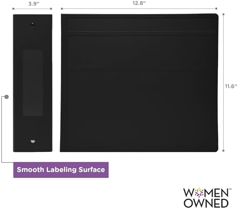 Carstens 4-Inch Heavy Duty 3-Ring Binder - Side Opening, Black, Durable Plastic, No-Gap Rings, Waterproof Cover, No Pockets, Holds 600 US Letter Sheets, BPA-Free, Made in USA (1845-3R), Case of 10 - Image 4