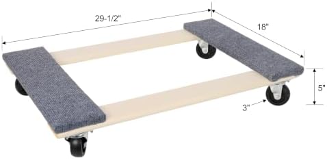 Hardwood Furniture Moving Dolly, with 4 PP Swivel Casters Each - Image 2