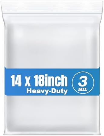 30Pcs 14"x18" Thick 3Mil Large Clear Reclosable Zip Seal Lock Plastic Bags by Macoota
