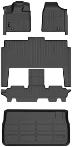 AIPOIL® Floor Mats & Cargo Liner Set for 2011-2021 Dodge Grand Caravan 7 Seat All Weather Protection TPE Anti-Slip Automotive Full Set Custom Car Mats Accessories - Black by AIPOIL