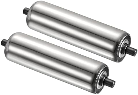 PATIKIL Conveyor Roller 2" Diameter 8" Long Stainless Steel Silver 2pcs by PATIKIL