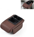 Car Armrest Cushion, Center Console Cover Pad with Cup Holder, Storage Box & Card Organizer, Breathable Pattern Armrest Support Pad, Universal for Most Cars SUVs Trucks (Coffee) by Unknown