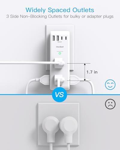 Surge Protector Outlet Extender with Rotating Plug, Multi Plug Wall Outlet - Image 6