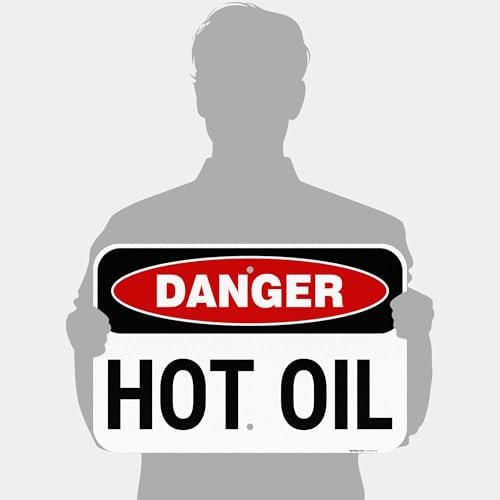 Danger Hot Oil OSHA Sign, - Image 4