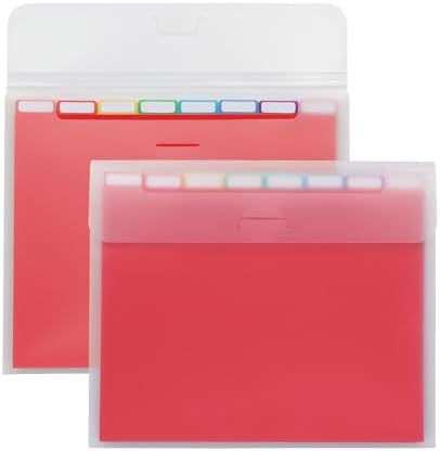 Oxford Portable File Organizer, 8 Plastic File Folders, Clear Case, Storage for Home and Office, Document Organizer, Holds 8-Tab Poly Project Folders, Letter Size, Assorted Colors, 2 Pack (52022) by Oxford