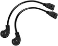 Miady Flat Plug Extension Cord 1 Ft, 90 Degree Plug Adapter, 3 Prong Grounded Wire Short Angle Power Cable Black ETL Listed (2-Pack, 13 Amp, 125 Volts, 1625 Watts) by Miady