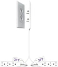 Sleek Socket Original & Patented Ultra-Thin Outlet Concealer with Cord Concealer Kit, Flat Extension Cord with Multi Outlets Power Strip, Ideal for Home Improvement, Hide Bulky and Messy Cords by sleeksocket