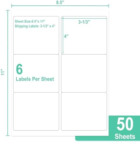 L LIKED 3-1/3"x4 Printable White Matte Sticker Labels 300 Labels 50 Sheets - Image 2