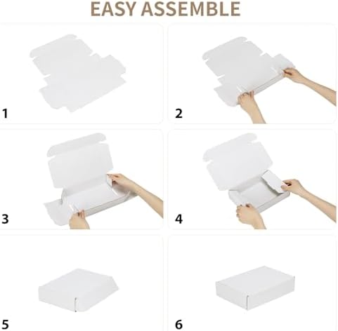 RLAVBL 6x4x1 Shipping Boxes Set of 50, White Corrugated Cardboard Box for Packing, Mailing, Business - Image 5