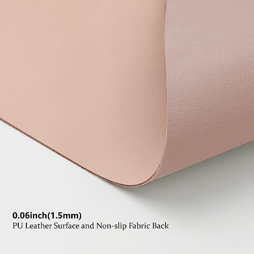Leather Desk Mat - Non-Slip PU Desk Pad for Office and Home - Desk Organization and Accessories - Ideal for Large Mouse Pad and Desk Mats on Top of Desks (Pink,27.6"x 13.8") - Image 3