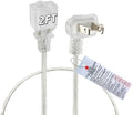 Clear Extension Cord 2FT, Short Indoor 2 Prong Extension Cord with Flat Plug, Invisible Slim Extension Cable for Christmas Lights, Lamps & Holiday Lighting (18AWG, 10A/125V) by Yeatel