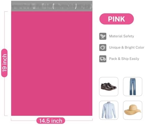 Metronic Pink Poly Mailers 14.5x19 Large Poly Mailers 500 Pack Self-Seal Shipping Bags, Packaging Bags, Shipping Envelopes, Packaging for Small Business, Boutique, Clothing - Image 4