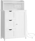 VASAGLE Tall Storage Cabinet with Power Strip, with 3 Drawers, 39.4" H by VASAGLEbySONGMICSHOME