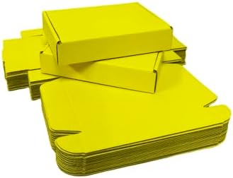 100 Pack 4.1x3x1.2 in Lemon Yellow Mini Shipping Boxes - Image 3