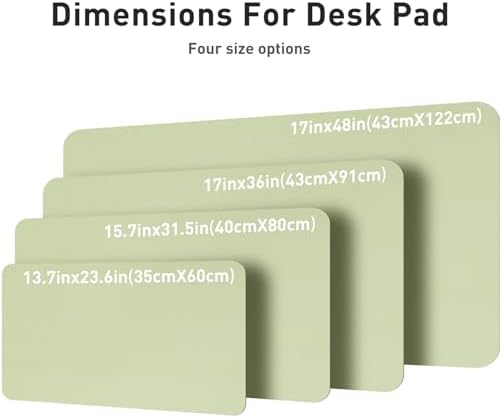 Aothia Leather Desk Pad Protector, Large Mouse Pad, Office Desk Mat, Non-Slip PU Leather Desk Blotter, Laptop Desk Pad, Waterproof Desk Writing Pad for Office and Home (Grass Green, 23.6" x 13.7") - Image 4