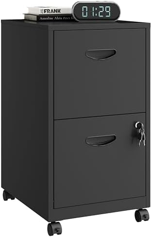 Polup 2 Drawer Rolling File Cabinet with Lock for Home Office by POLUP