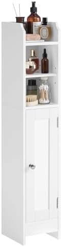 VASAGLE Small Storage Corner Floor Cabinet with Door, 36.2" H, Cloud White by VASAGLEbySONGMICSHOME