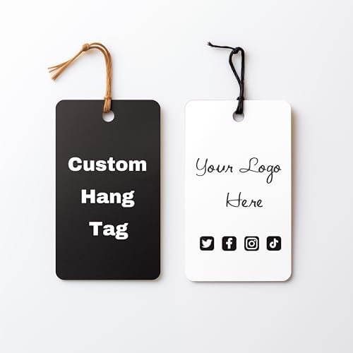 100 pcs Custom Hang Tags,Personalized Your Logo and Text Price Tags Jewelry Hang Tags Labels (1.75x3.5 inch) by Printyourdream