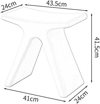 Modern Waterproof Plastic Stool with Anti Slip Design for Comfortable Shoe Changing Living Room Bedroom Kitchen Seat White 43.5×24×41.5cm - Image 3